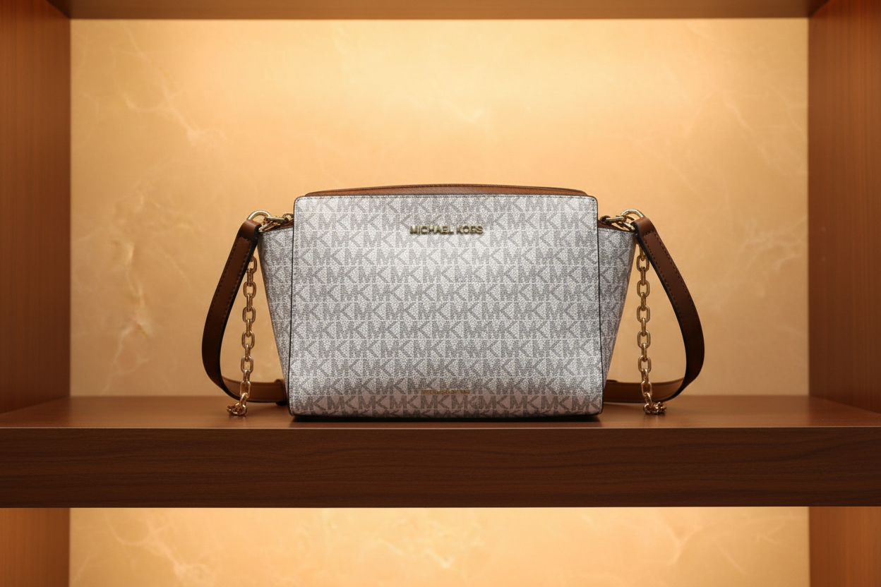 MICHAEL KORS SELMA CROSSBODY  IN SIGNATURE VANILLA