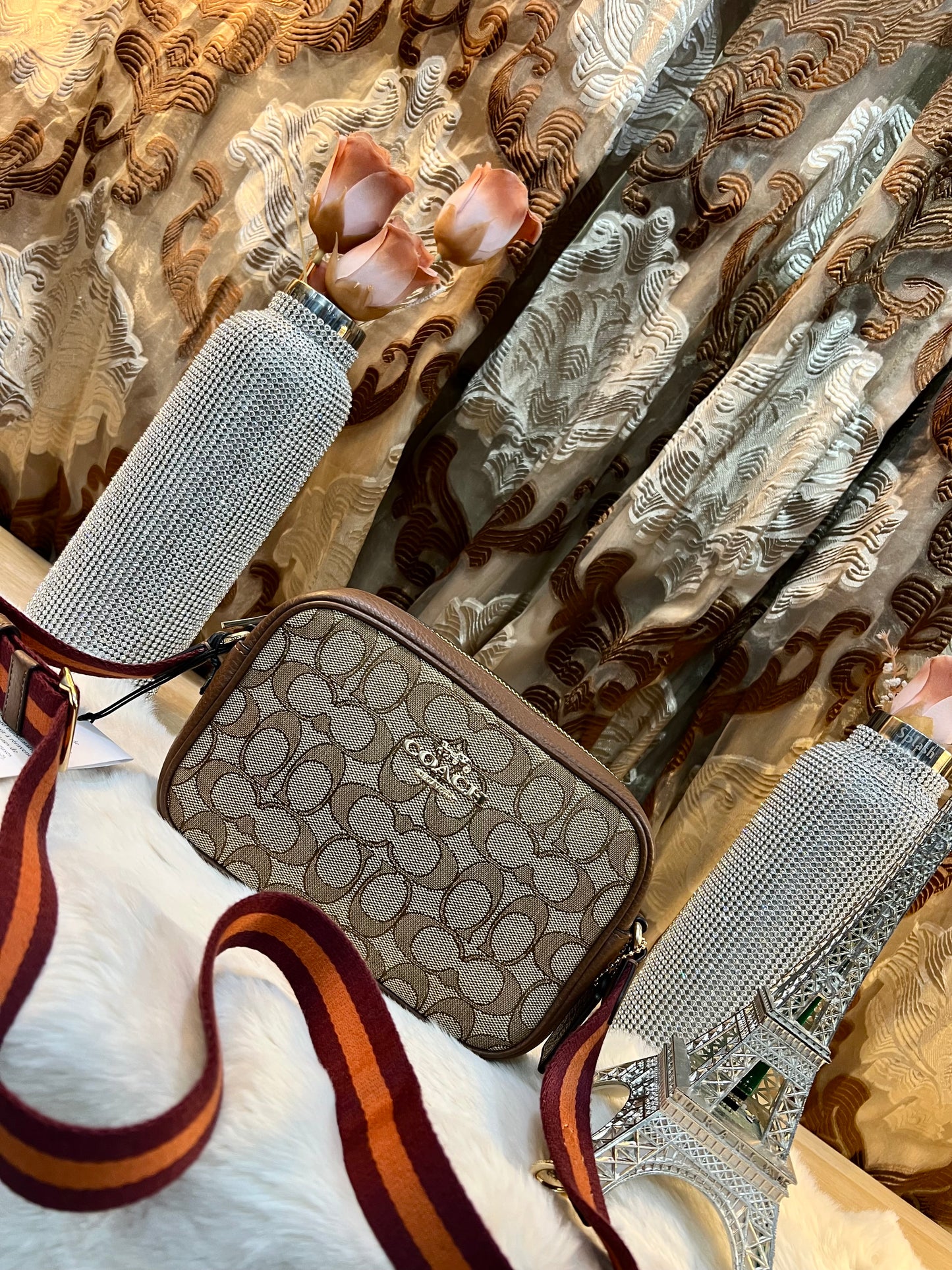 COACH JAMIE CAMERA BAG IN JACQUARD SIGNATURE - THICK STRAP