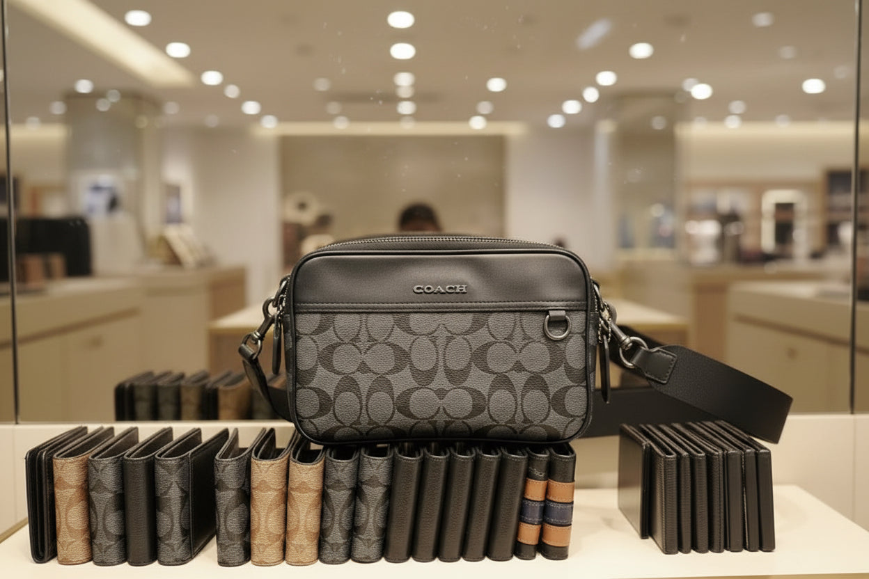 COACH GRAHAM CROSSBODY - SIGNATURE COATED CANVAS/CHARCOAL BLACK