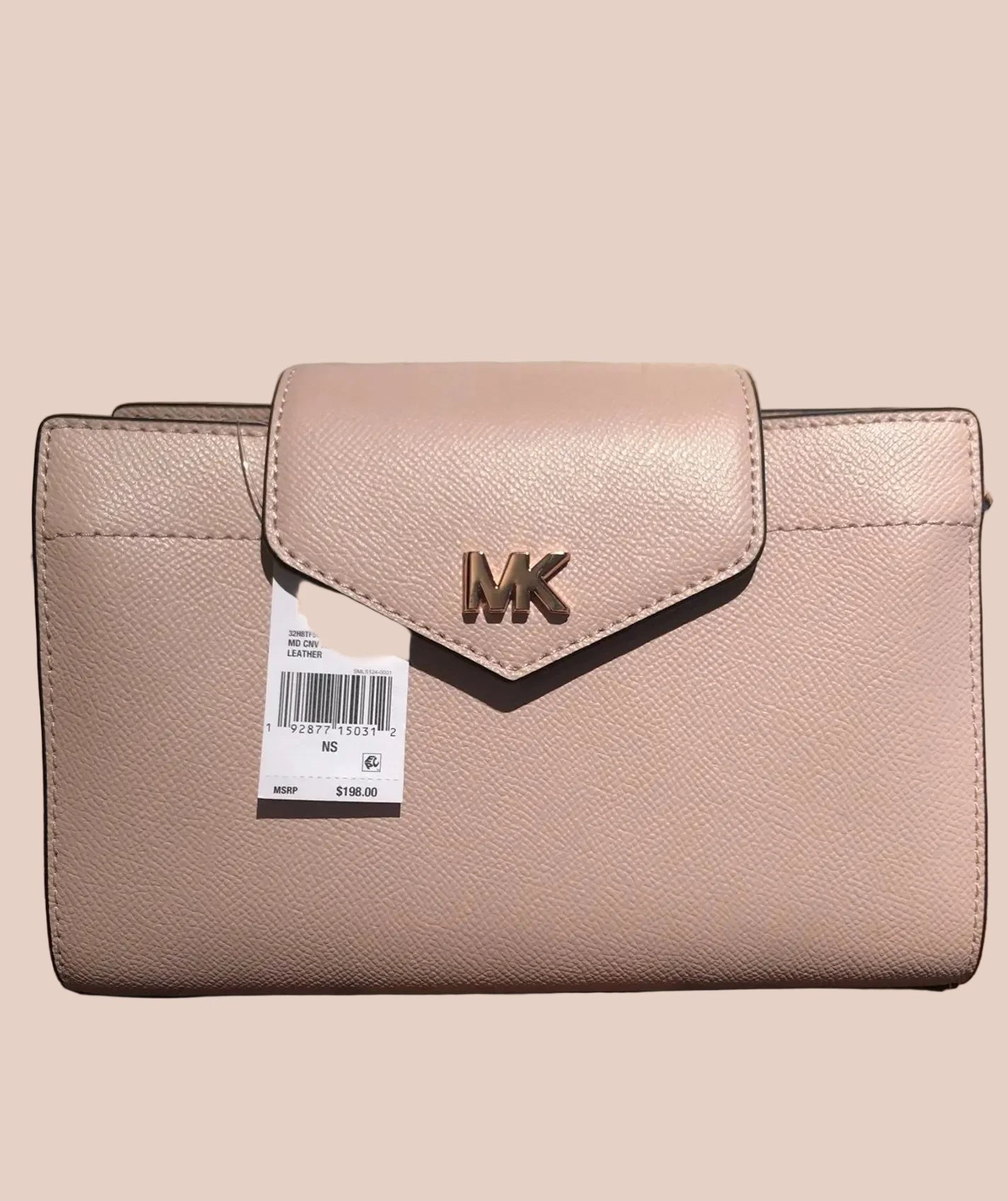 MICHAEL KORS MOTT SMALL CLUTCH/CROSSBODY - BLOSSOM PINK