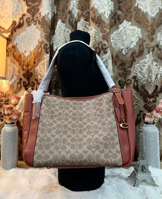 COACH ALANA ZIP TOTE IN SIGNATURE CANVAS - TAN RUST