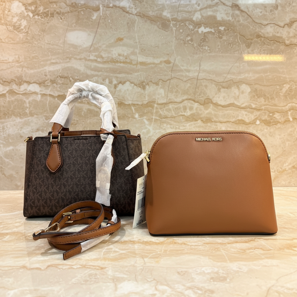 MICHAEL KORS SMALL DARIA 3 in 1 SATCHEL -  BROWN ACORN
