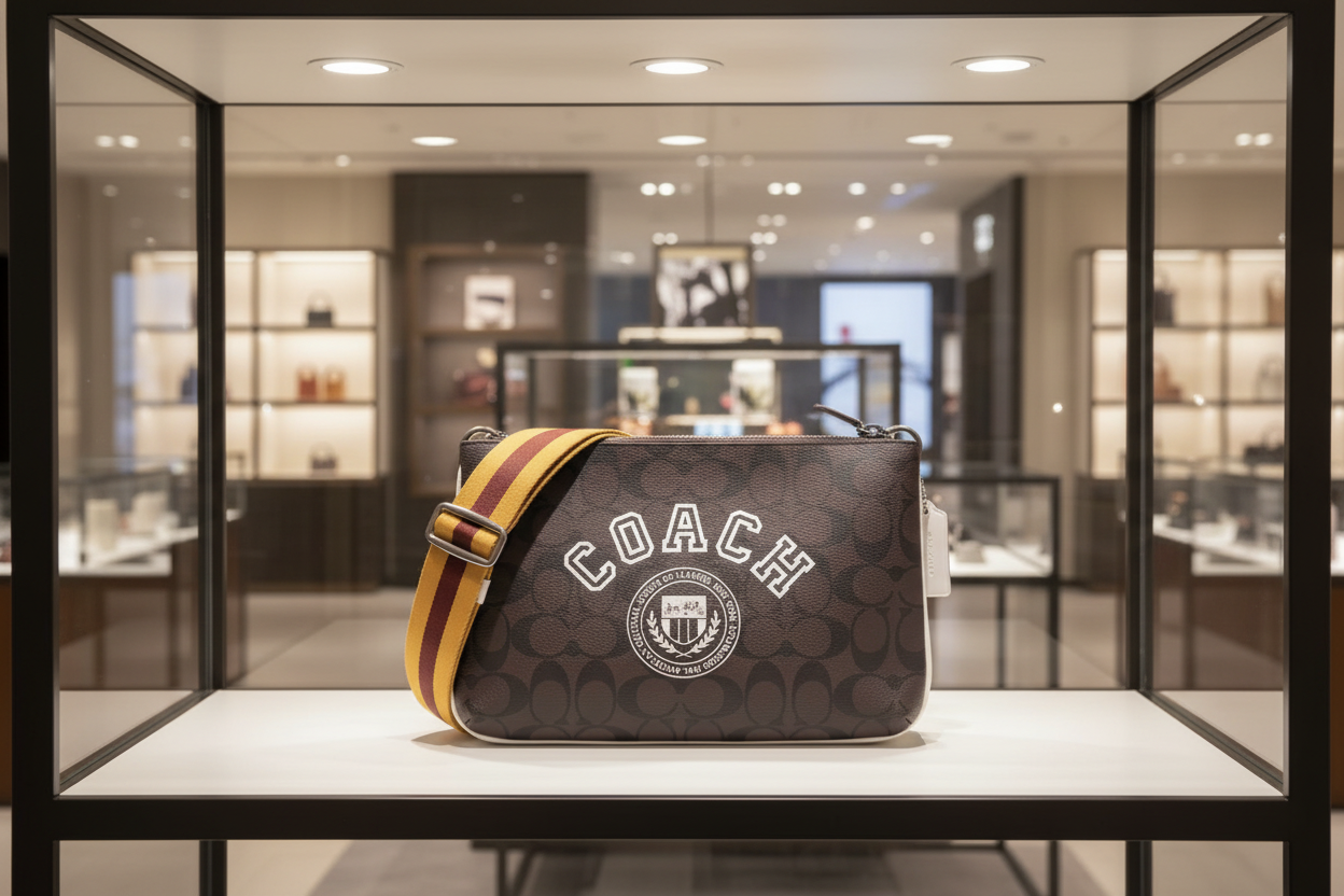 COACH EVERETTE CROSSBODY IN SIGNATURE CANVAS WITH VARSITY MOTIF