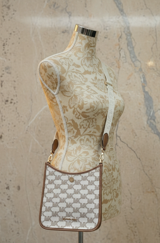 MICHAEL KORS BRYLE SMALL LOGO CANVAS MESSENGER CROSSBODY BAGS