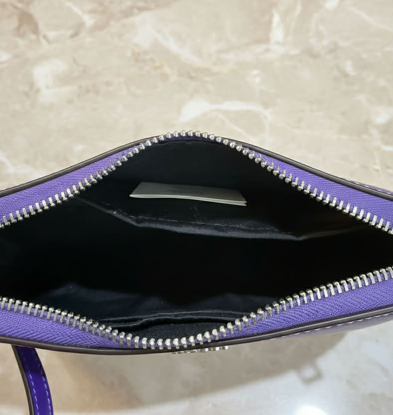 COACH TERI SHOULDER BAG/CROSSBODY BAG - IN SIGNATURE CANVAS PURPLE BLOCKED COLOR
