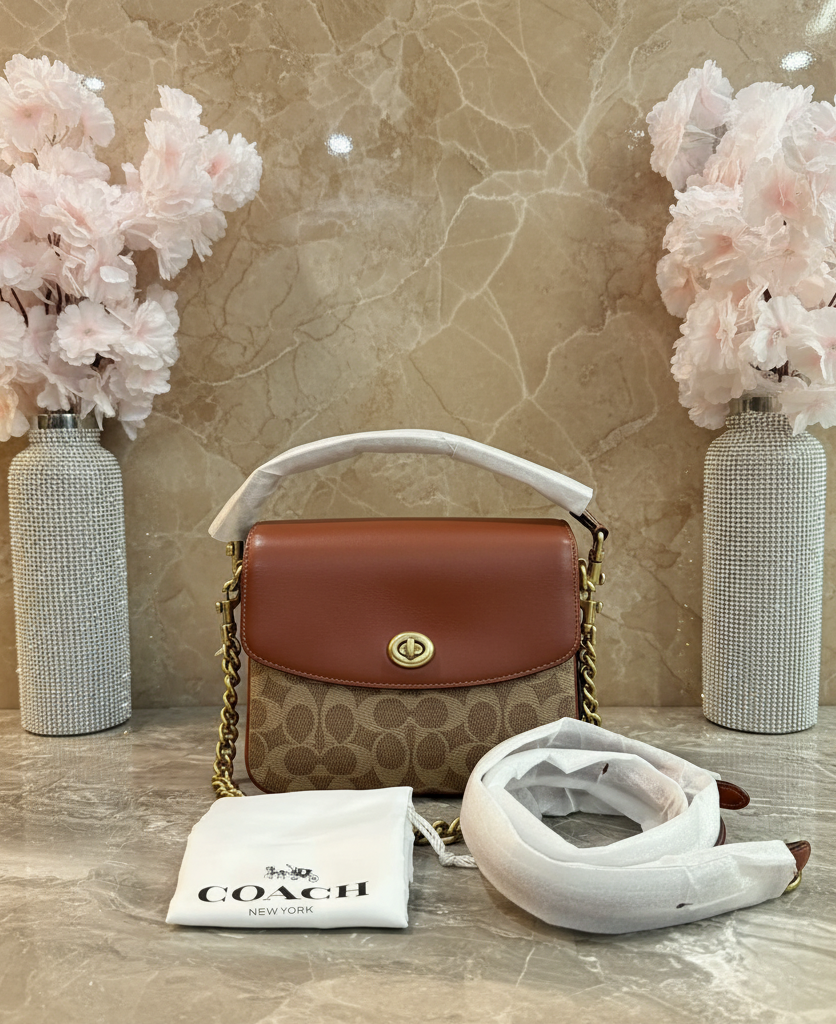 COACH CASSIE 19 3 in 1/ 3 STRAP IN SIGNATURE CANVAS - TAN RUST - MISSING PRICE TAG