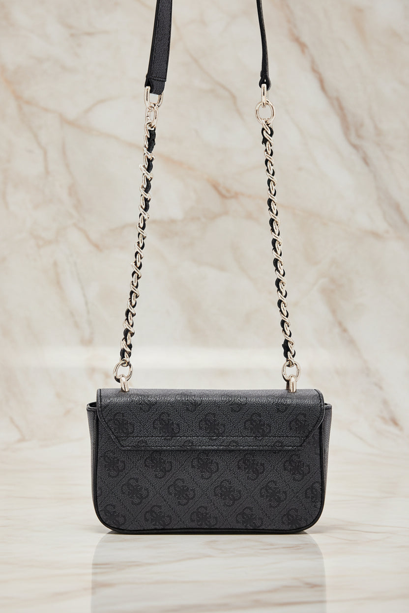 GUESS DIDI MONO CROSSBODY CHAIN - CHARCOAL BLACK