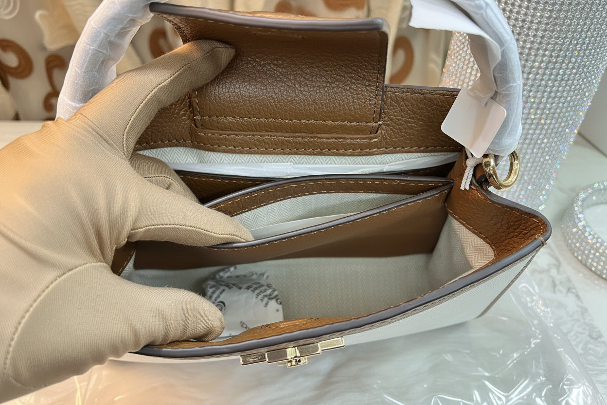 TORY MICRO BRITTEN SATCHEL -  BROWN