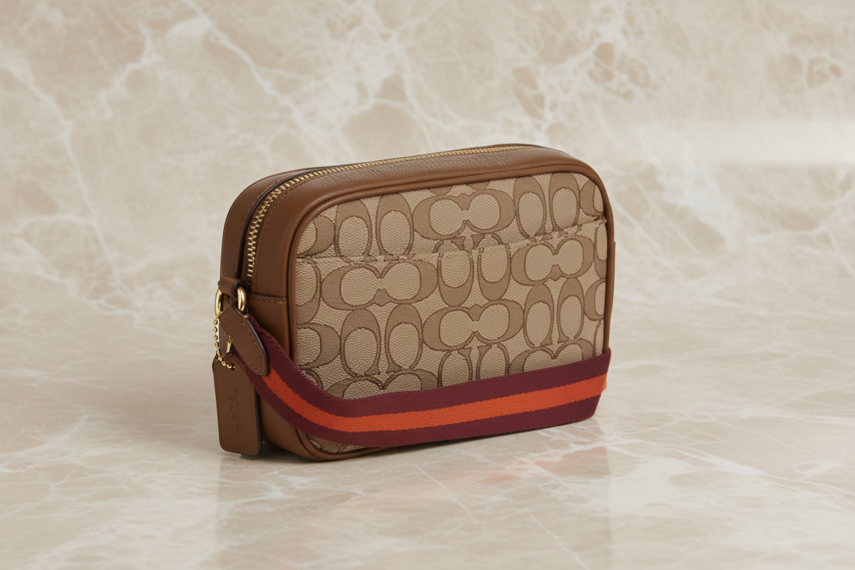 COACH JAMIE CAMERA BAG IN JACQUARD SIGNATURE - THICK STRAP