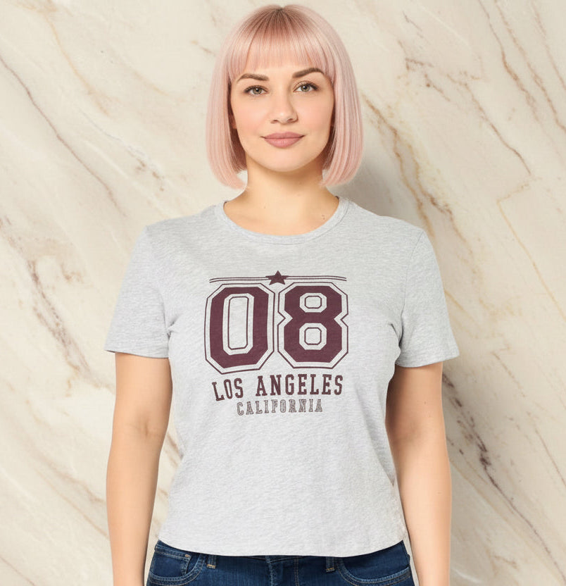 BRAVE SOUL - Women Crew Neck Short Sleeve Graphic Print T-Shirt