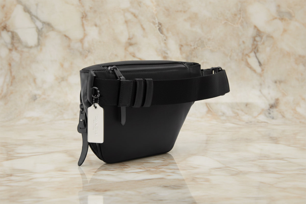 COACH THOMPSON JACQUARD WAISTPACK/BODY BAG WITH VARSITY STRIPE