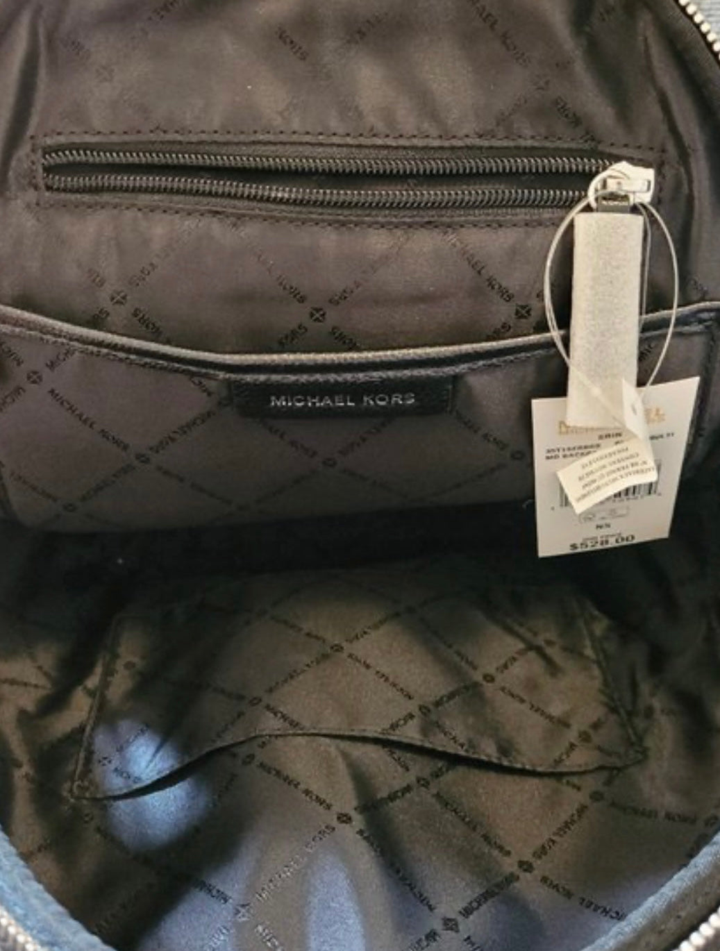 MICHAEL KORS MEDIUM ERIN BACKPACK SIGNATURE BLACK/WHITE