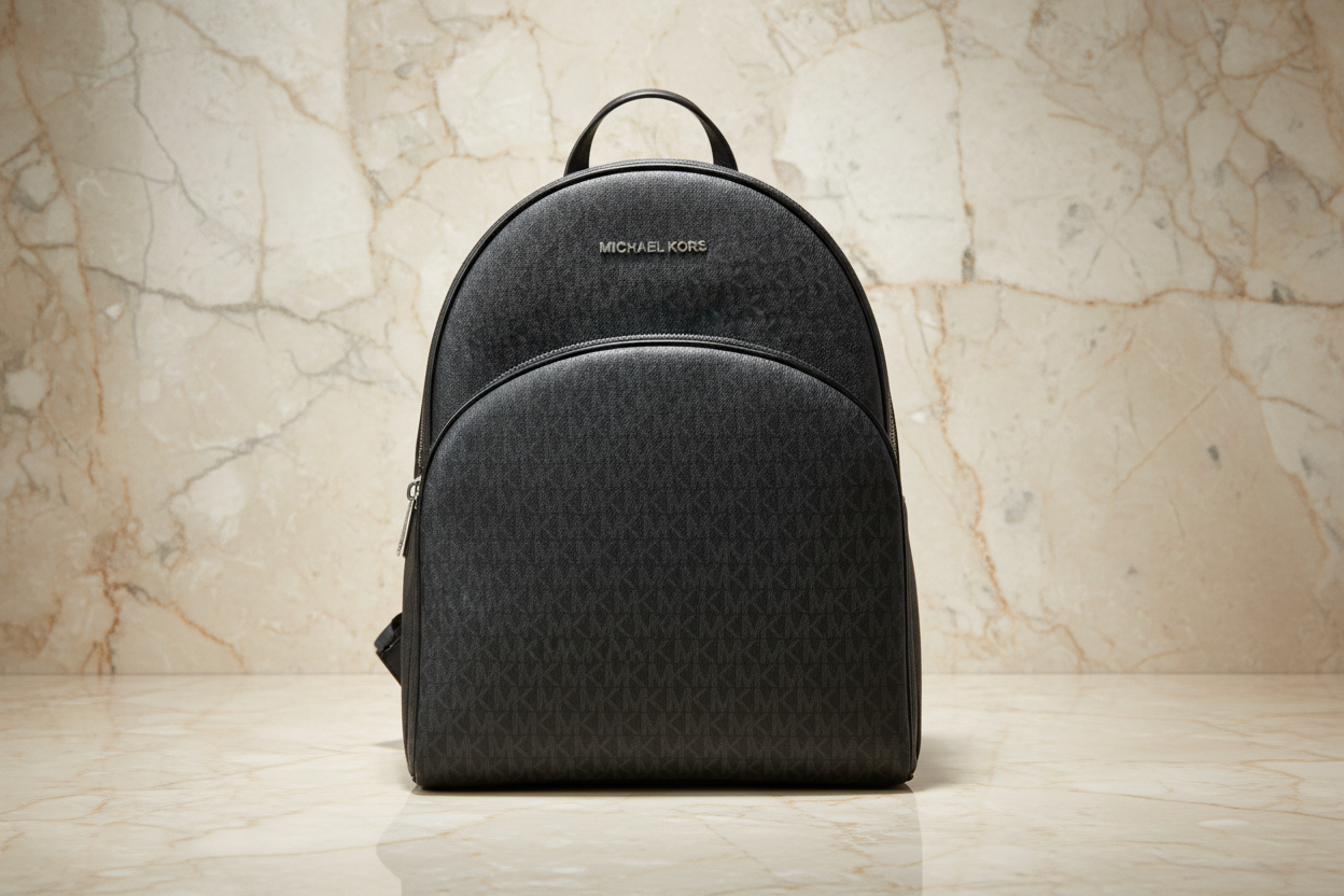 MICHAEL KORS ABBEY BACKPACK LARGE - SIGNATURE BLACK