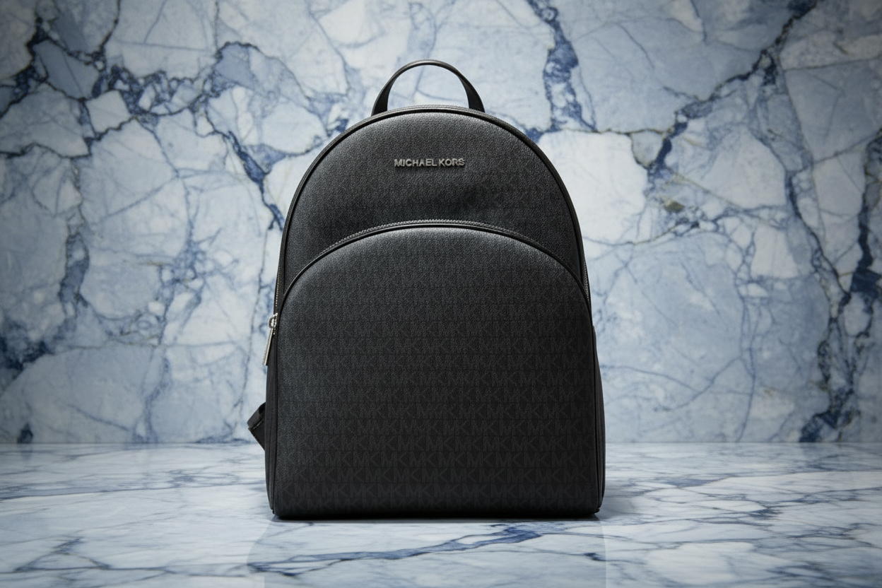 MICHAEL KORS ABBEY BACKPACK LARGE - SIGNATURE BLACK