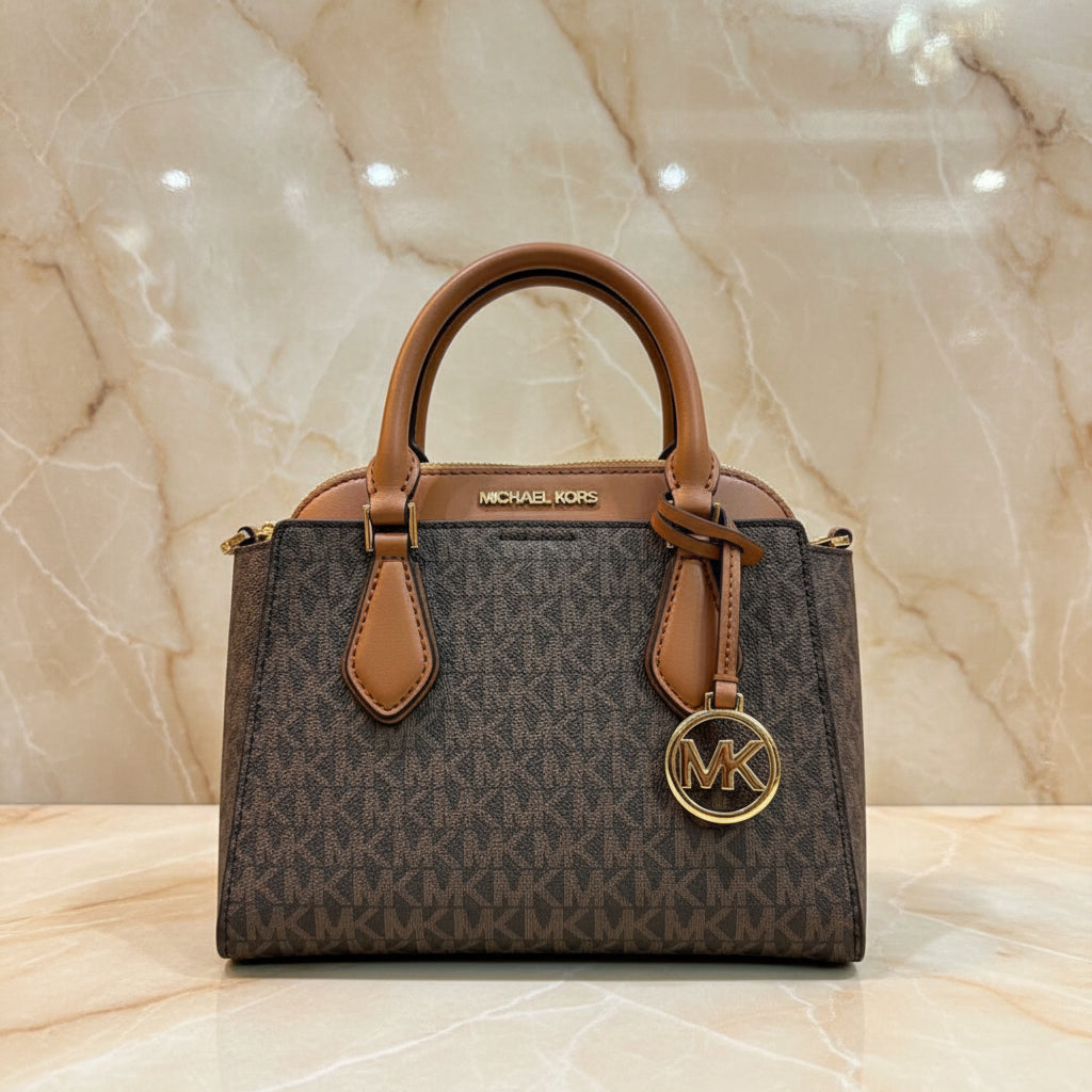 MICHAEL KORS SMALL DARIA 3 in 1 SATCHEL -  BROWN ACORN