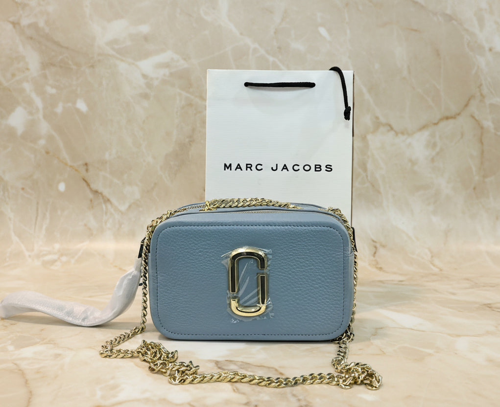MARC JACOBS GLAM SHOT 21 PEBBLE CALF LEATHER - BLUE