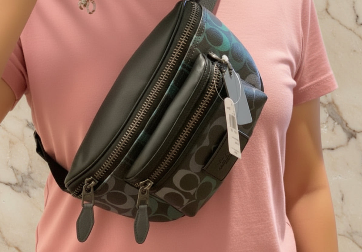 COACH WESTWAY WAISTPACK/CHEST BAG - GRAPHITE GREEN