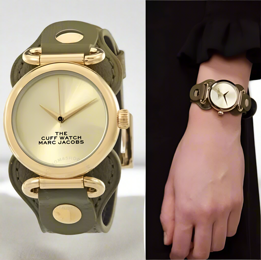 ساعة مارك جاكوبس الجلدية ذات الأكمام