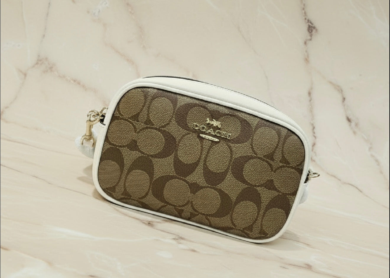 COACH 3 in 1 CONVERTIBLE CROSSBODY/BELTBAG/BODY BAG ( 1 CROSSBODY STRAP ONLY ) IN SIGNATURE KHAKI/IVORY