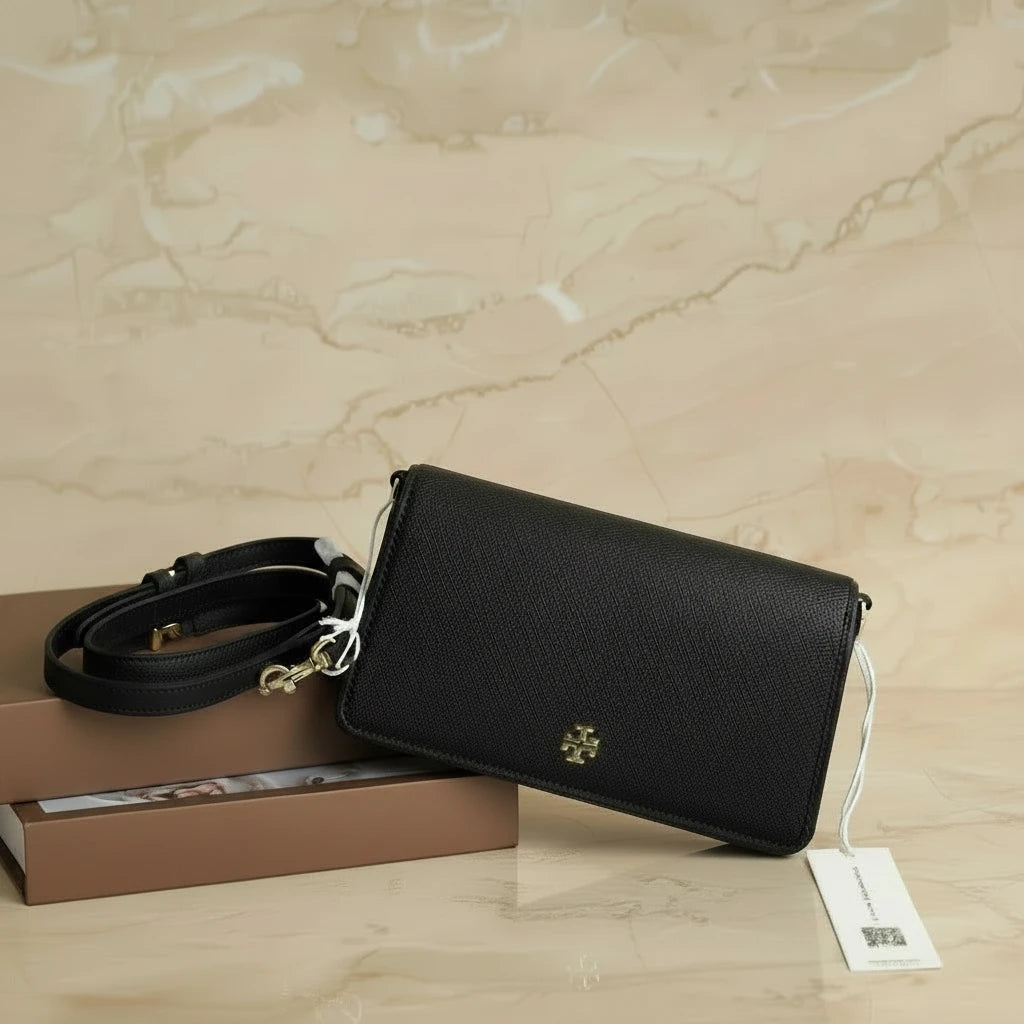 TORY BURCH EMERSON CROSSBODY -  BLACK