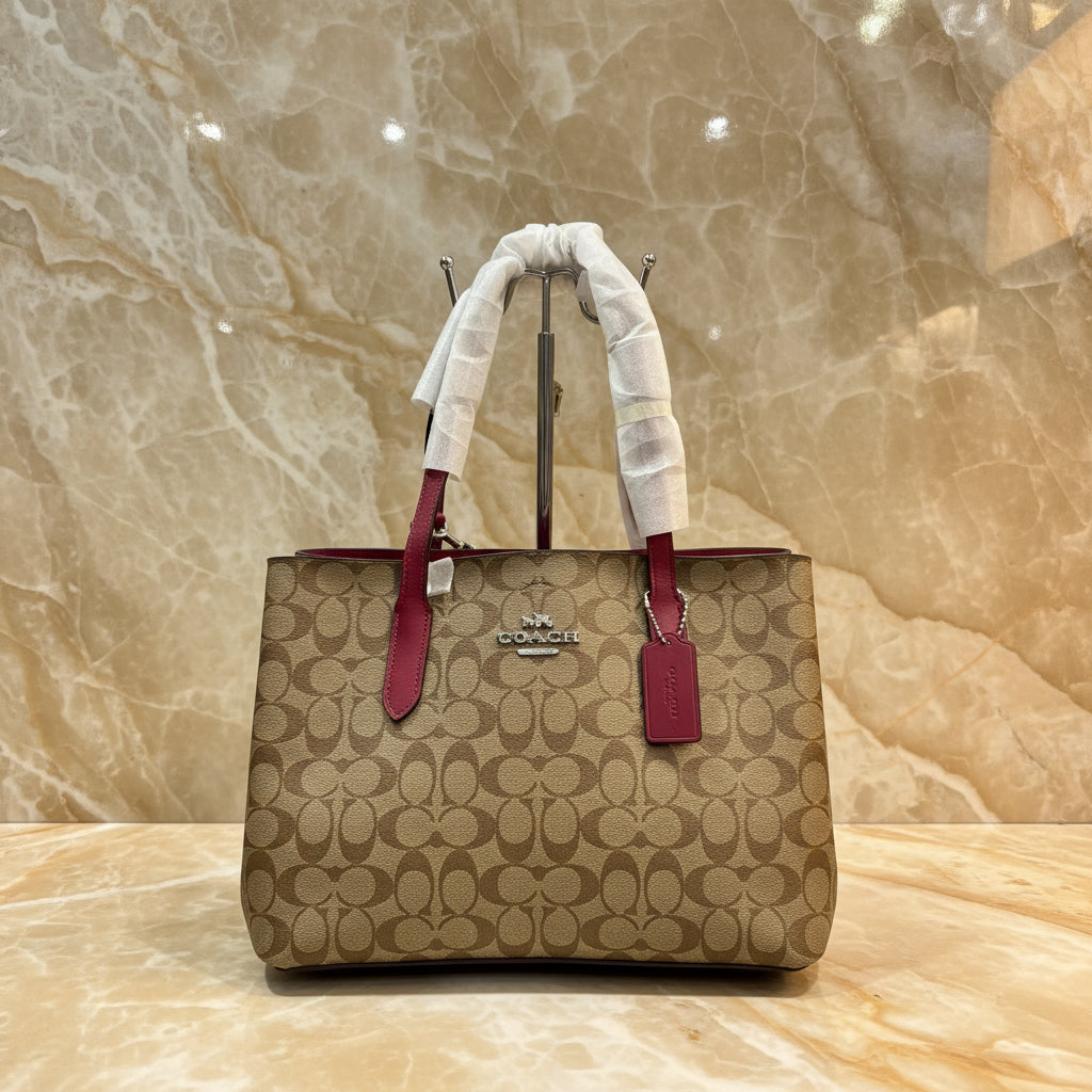 COACH AVENUE CARRYALL IN SIGNATURE BROWN/PINK