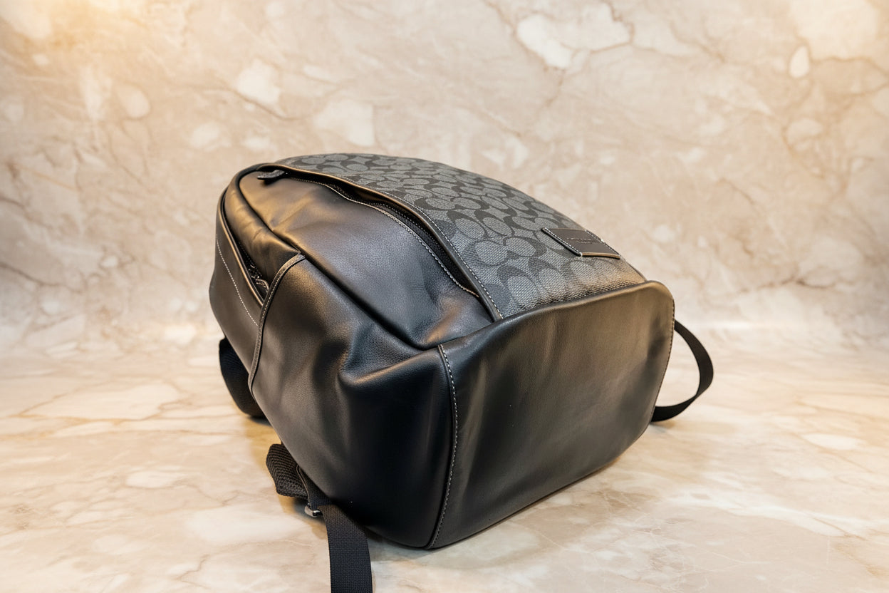 COACH LARGE BACKPACK - SIGNATURE CHARCOAL BLACK