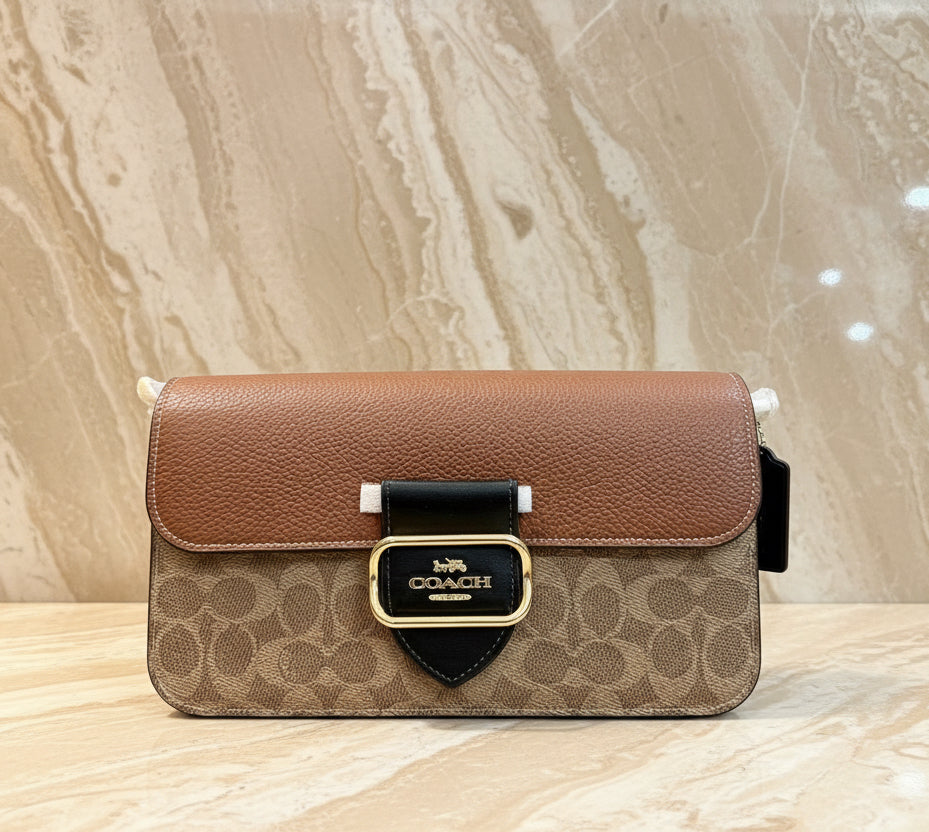 حقيبة كتف/حقيبة كروس بودي من كوتش مورغان بتصميم متعدد الألوان - كاكي متعدد