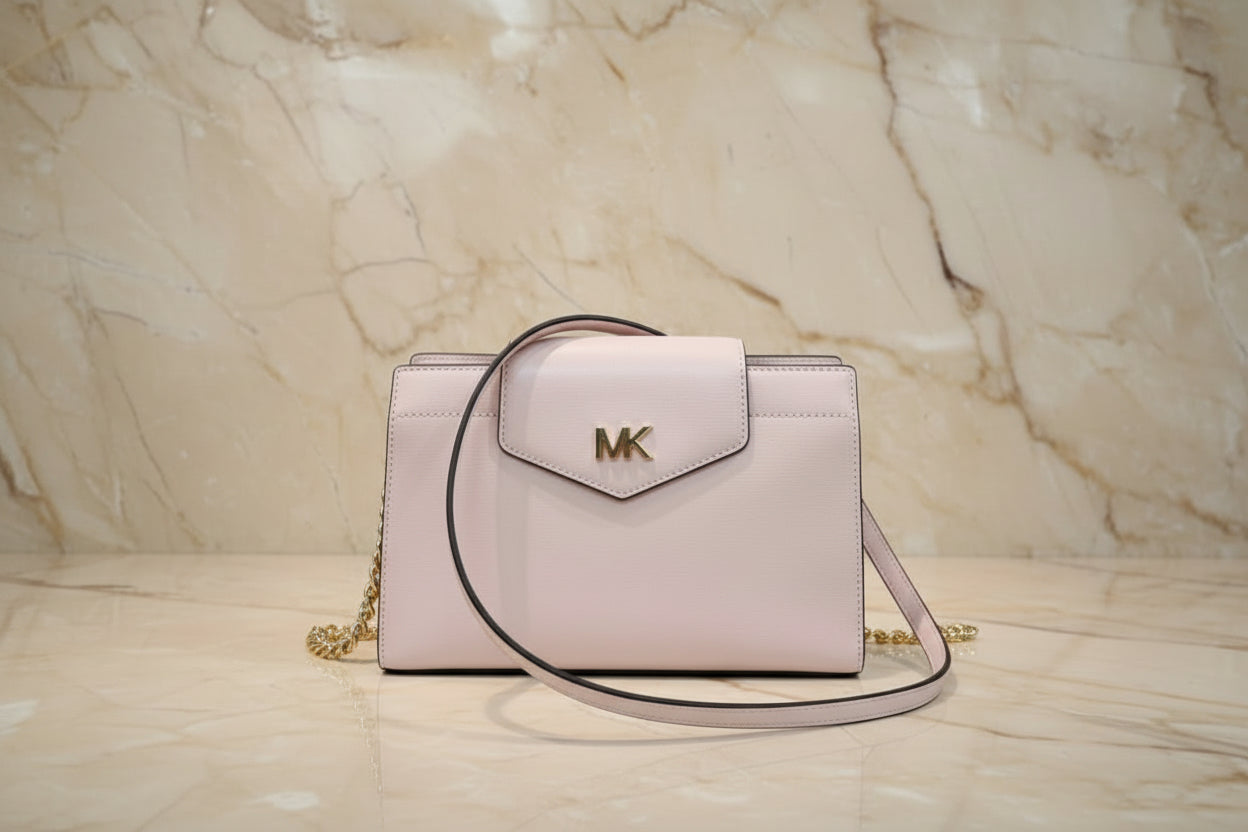 MICHAEL KORS MOTT SMALL CLUTCH/CROSSBODY - BLOSSOM PINK