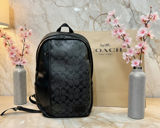 COACH LARGE BACKPACK - SIGNATURE CHARCOAL BLACK
