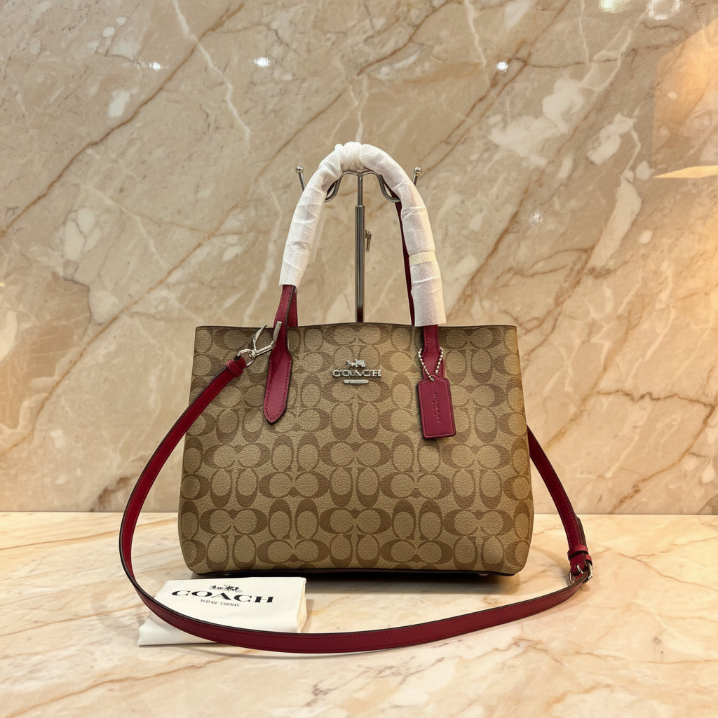 COACH AVENUE CARRYALL IN SIGNATURE BROWN/PINK