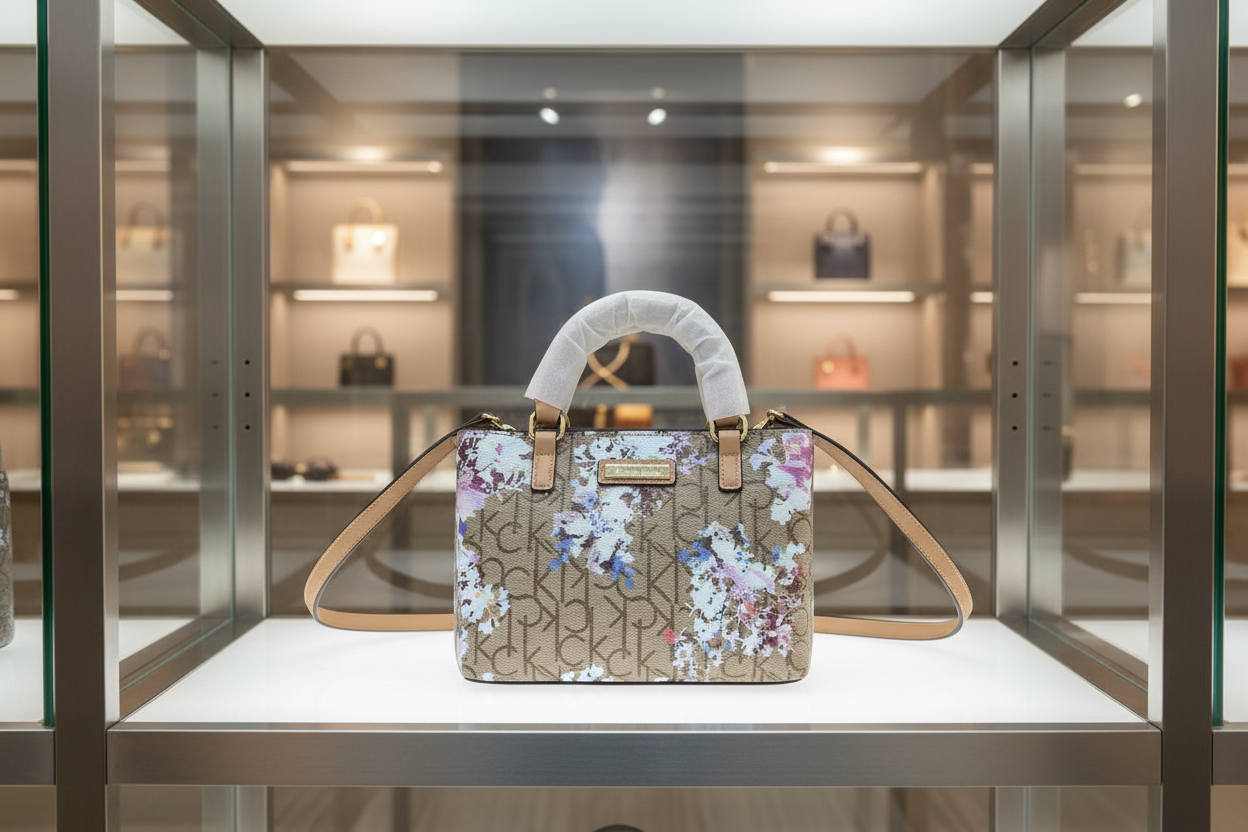 CALVIN KLEIN MINI SATCHEL LOGO FLORAL