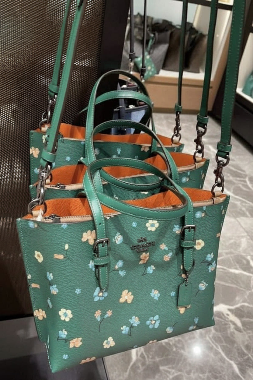 ‼️ SALE ‼️ COACH MOLLIE TOTE 25 WITH MYSTICAL FLORAL PRINT IN GREEN MULTI