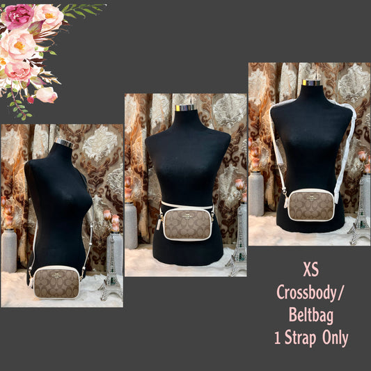 COACH 2 in 1 CONVERTIBLE CROSSBODY/BELTBAG ( 1 CROSSBODY STRAP ONLY ) IN SIGNATURE KHAKI/IVORY