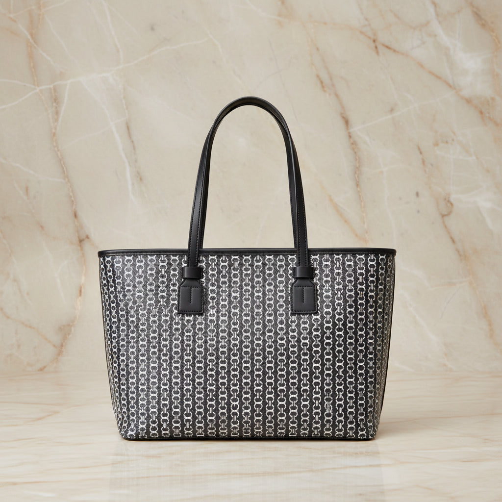 TORY BURCH GEMINI LINK ZIP TOP TOTE SMALL CANVAS