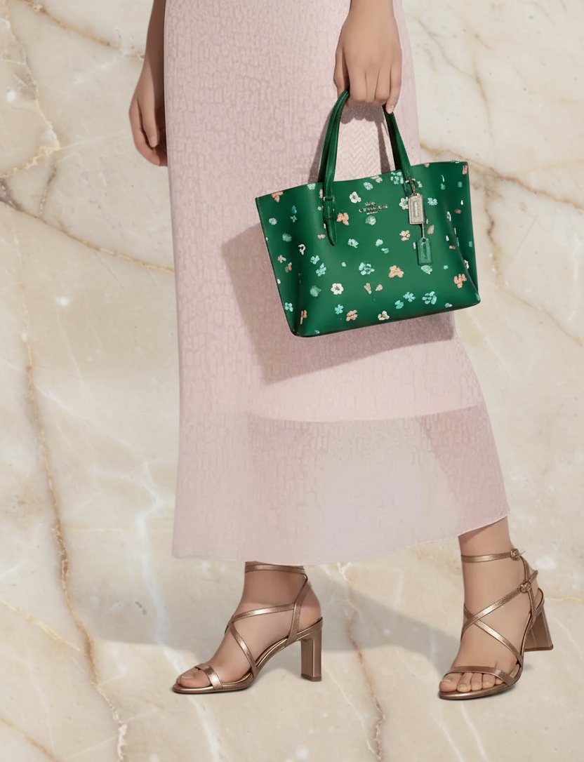 ‼️ SALE ‼️ COACH MOLLIE TOTE 25 WITH MYSTICAL FLORAL PRINT IN GREEN MULTI