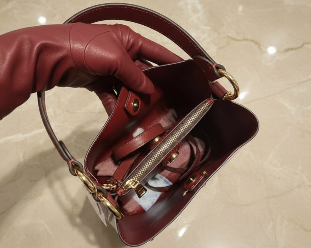 COACH SMALL TOWN BUCKET IN SIGNATURE CANVAS WITH HEART PETAL PRINT