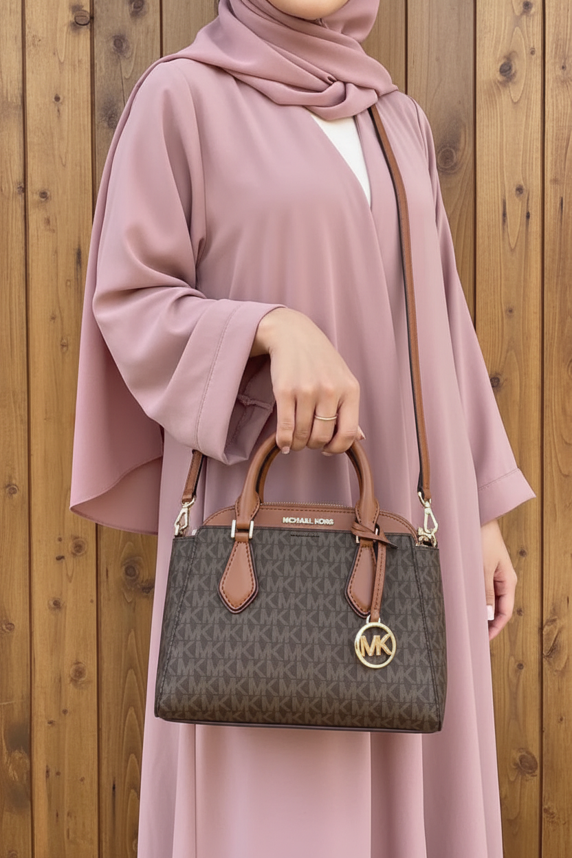 MICHAEL KORS SMALL DARIA 3 in 1 SATCHEL -  BROWN ACORN