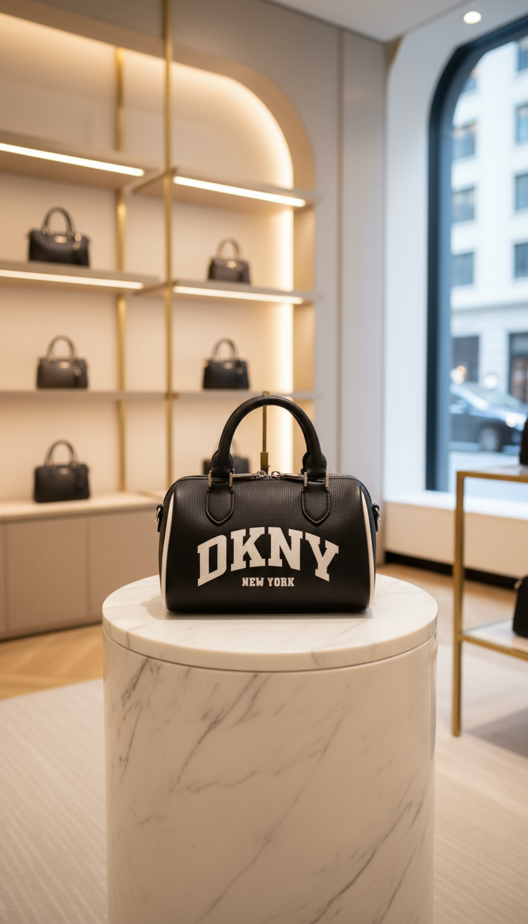 DKNY NELL SATCHEL - MINI - BLACK/MARSMALLOW