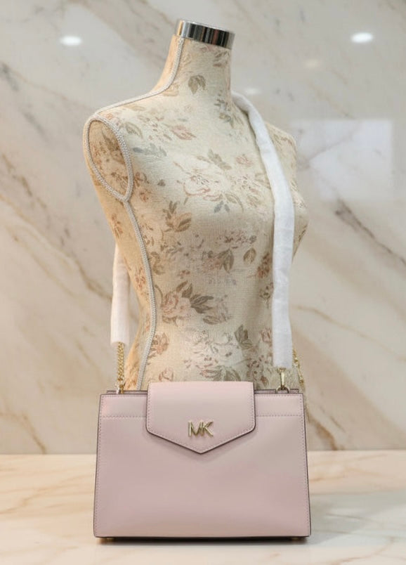 MICHAEL KORS MOTT SMALL CLUTCH/CROSSBODY - BLOSSOM PINK
