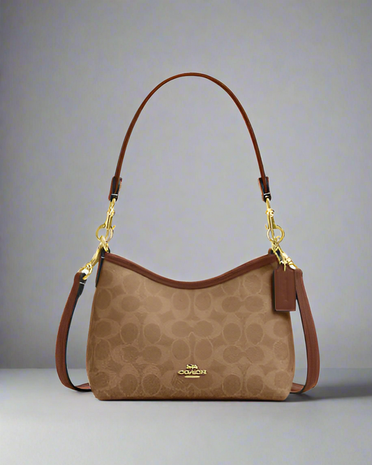COACH SMALL LAUREL SHOULDER BAG - SIGNATURE COATED CANVAS