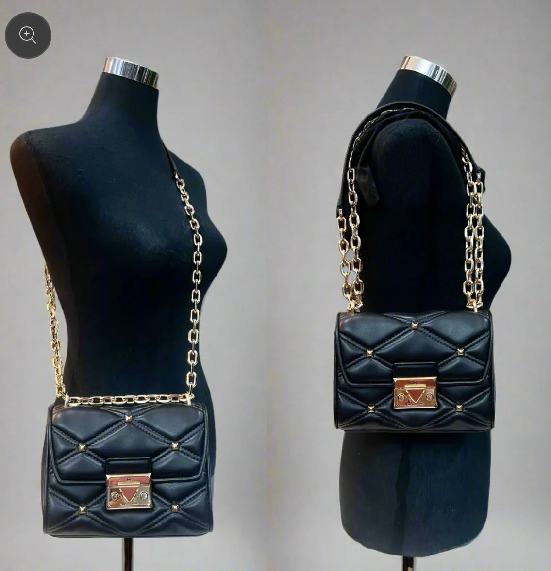 MICHAEL KORS SERENA VEGAN FLAP QUILTED CONVERTIBLE CHAIN SHOULDER BAG/CROSSBODY BAG