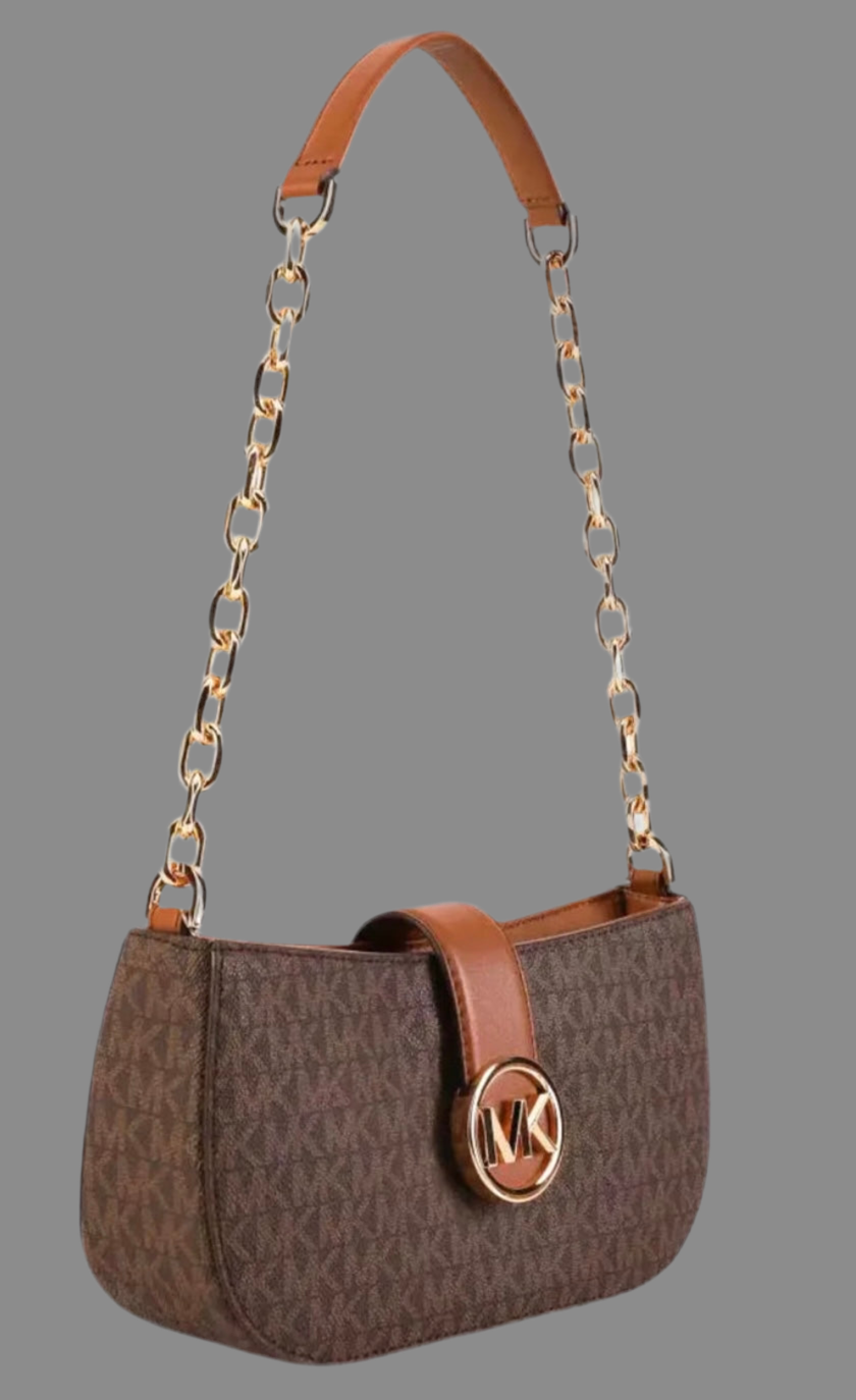 MICHAEL KORS CARMEN LEATHER POUCHETTE SHOULDER BAG ONLY
