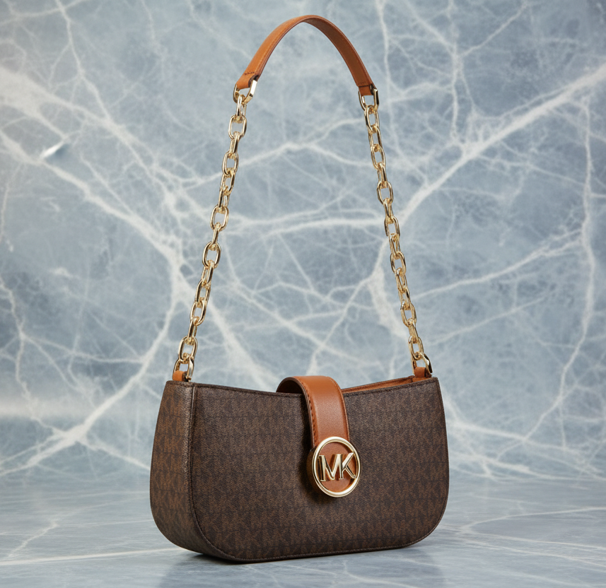 MICHAEL KORS CARMEN LEATHER POUCHETTE SHOULDER BAG ONLY