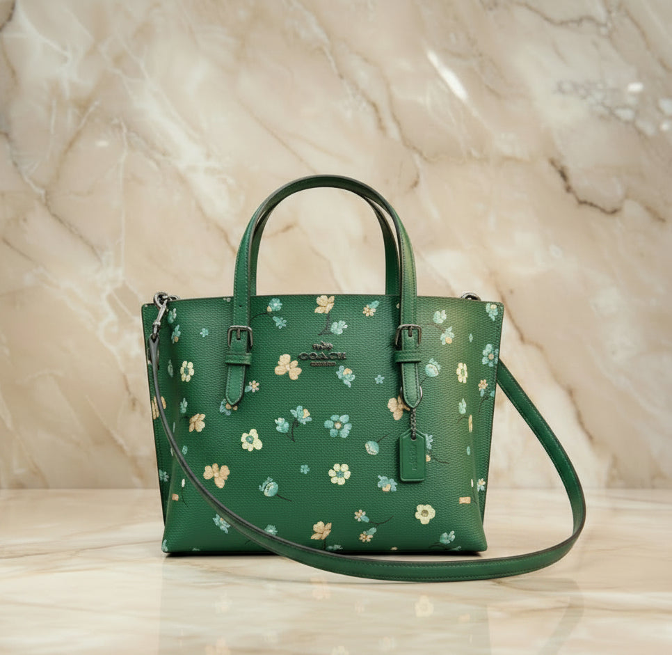 ‼️ SALE ‼️ COACH MOLLIE TOTE 25 WITH MYSTICAL FLORAL PRINT IN GREEN MULTI