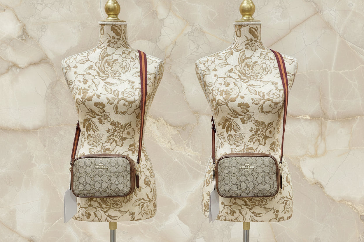 COACH JAMIE CAMERA BAG IN JACQUARD SIGNATURE - THICK STRAP