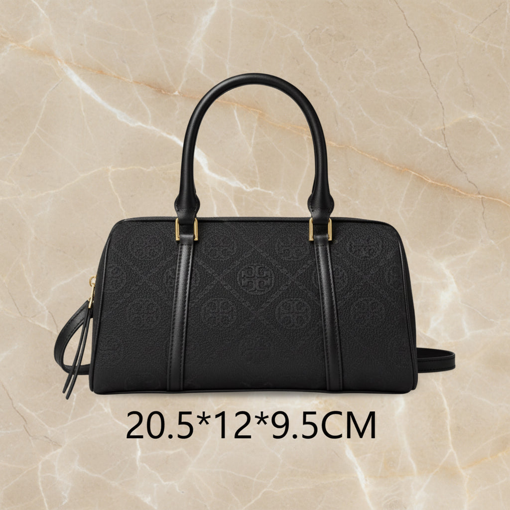 TORY BURCH PETITE JACQUARD T MONOGRAM BARREL - BLACK