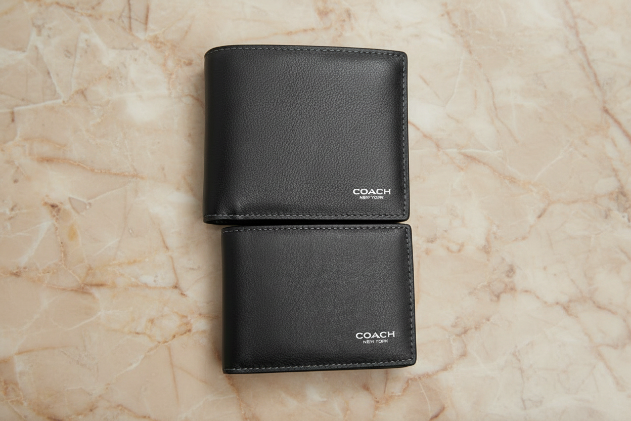 COACH MEN’S 3 in 1 BIFOLD WALLET - WITH INSERT - BLACK