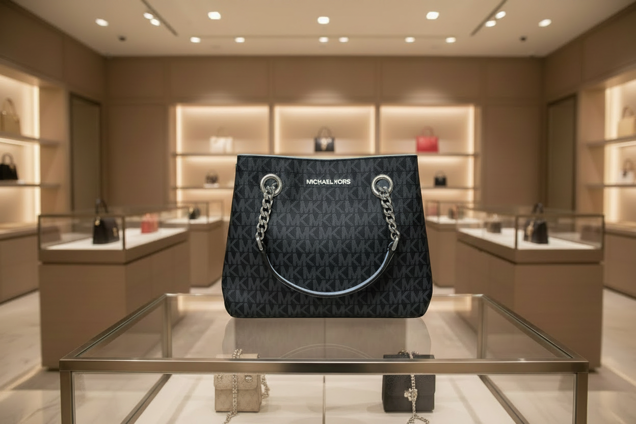 MICHAEL KORS SMALL TEAGEN LEATHER SATCHEL - SIGNATURE ADMIRAL BLUE