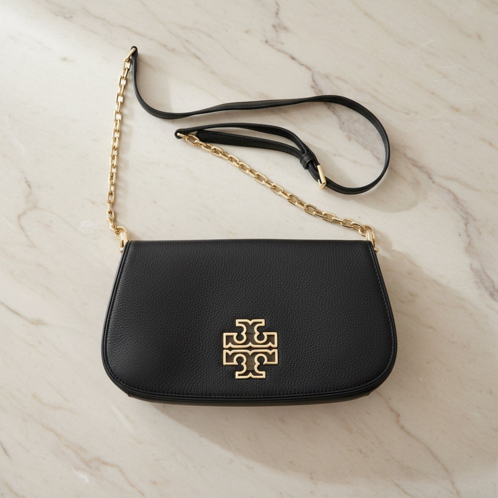 Tory Burch Britten Convertible Clitch Crossbody Chain Flap