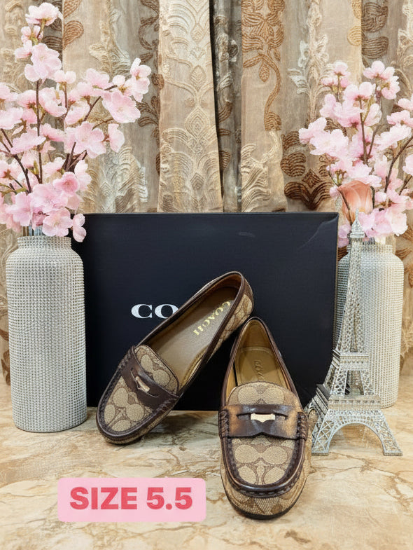 COACH JACQUARD FLAT SHOES
